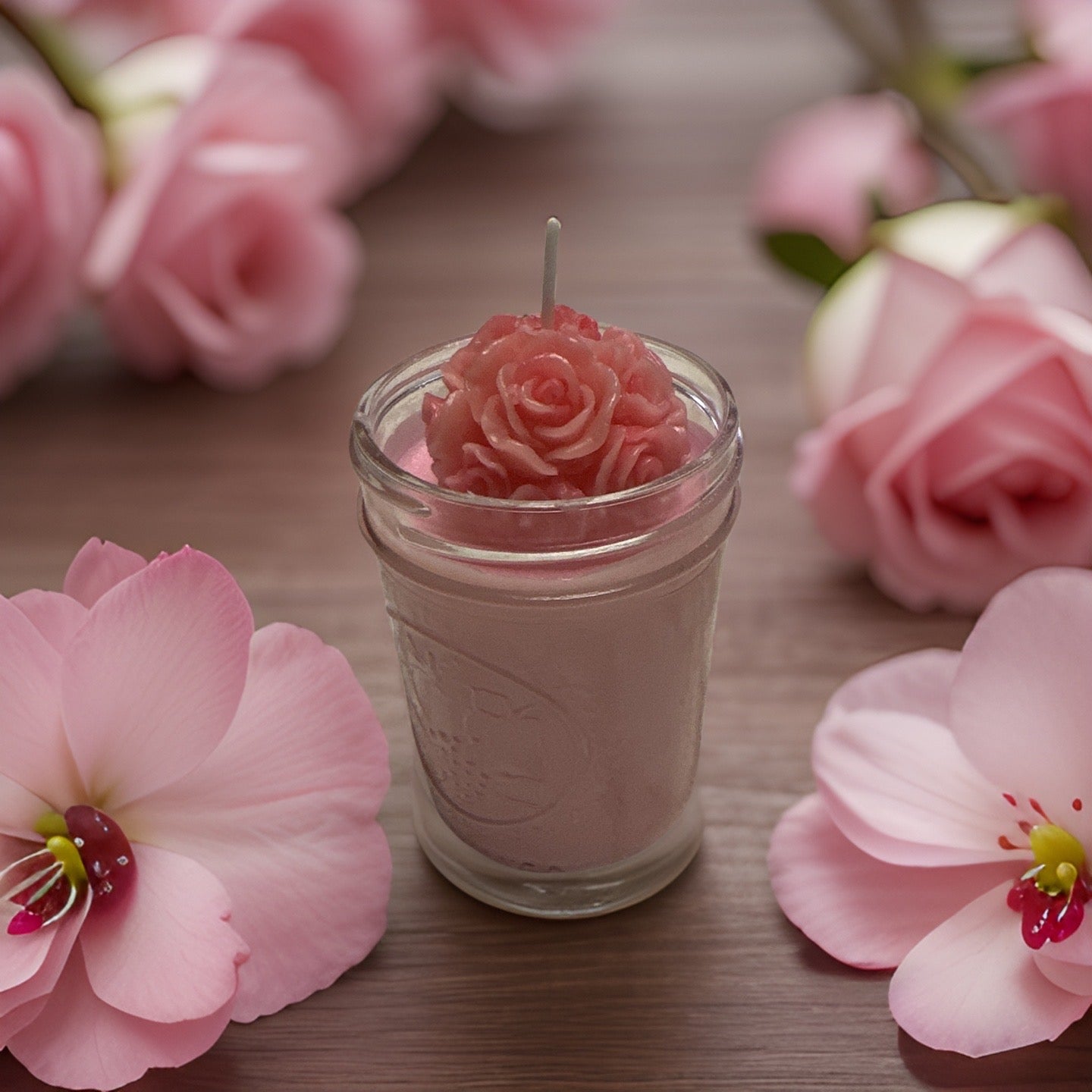 Valentines mason jar candle